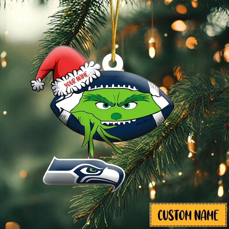 [TOUCHDOWN DEAL] NEW CUSTOMIZED NFL06 SSH SEATTLE SEAHAWKS CHRISTMAS ACRYLIC ORNAMENT
