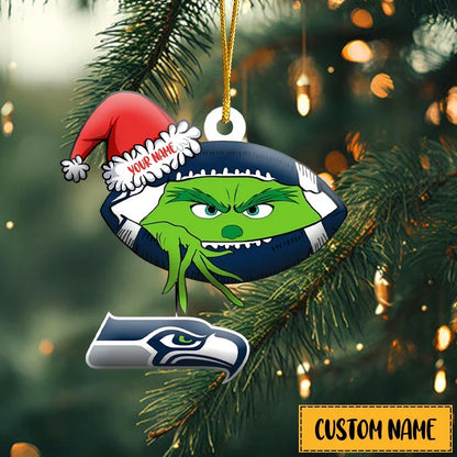 [TOUCHDOWN DEAL] NEW CUSTOMIZED NFL06 SSH SEATTLE SEAHAWKS CHRISTMAS ACRYLIC ORNAMENT