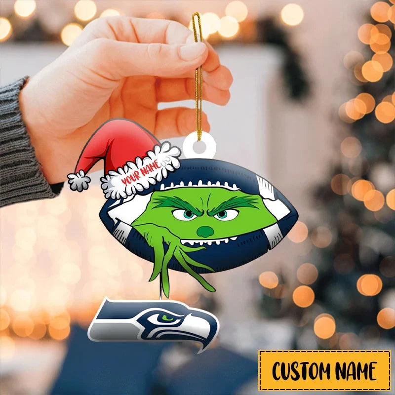 [TOUCHDOWN DEAL] NEW CUSTOMIZED NFL06 SSH SEATTLE SEAHAWKS CHRISTMAS ACRYLIC ORNAMENT