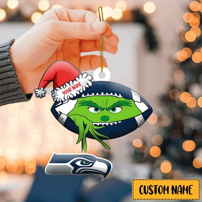 [TOUCHDOWN DEAL] NEW CUSTOMIZED NFL06 SSH SEATTLE SEAHAWKS CHRISTMAS ACRYLIC ORNAMENT