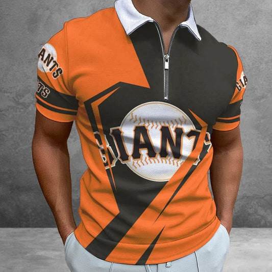 [HOMERUN DEAL] NEW CUSTOMIZED MLB06 SFG SAN FRANCISCO GIANTS ZIP POLO SHIRT