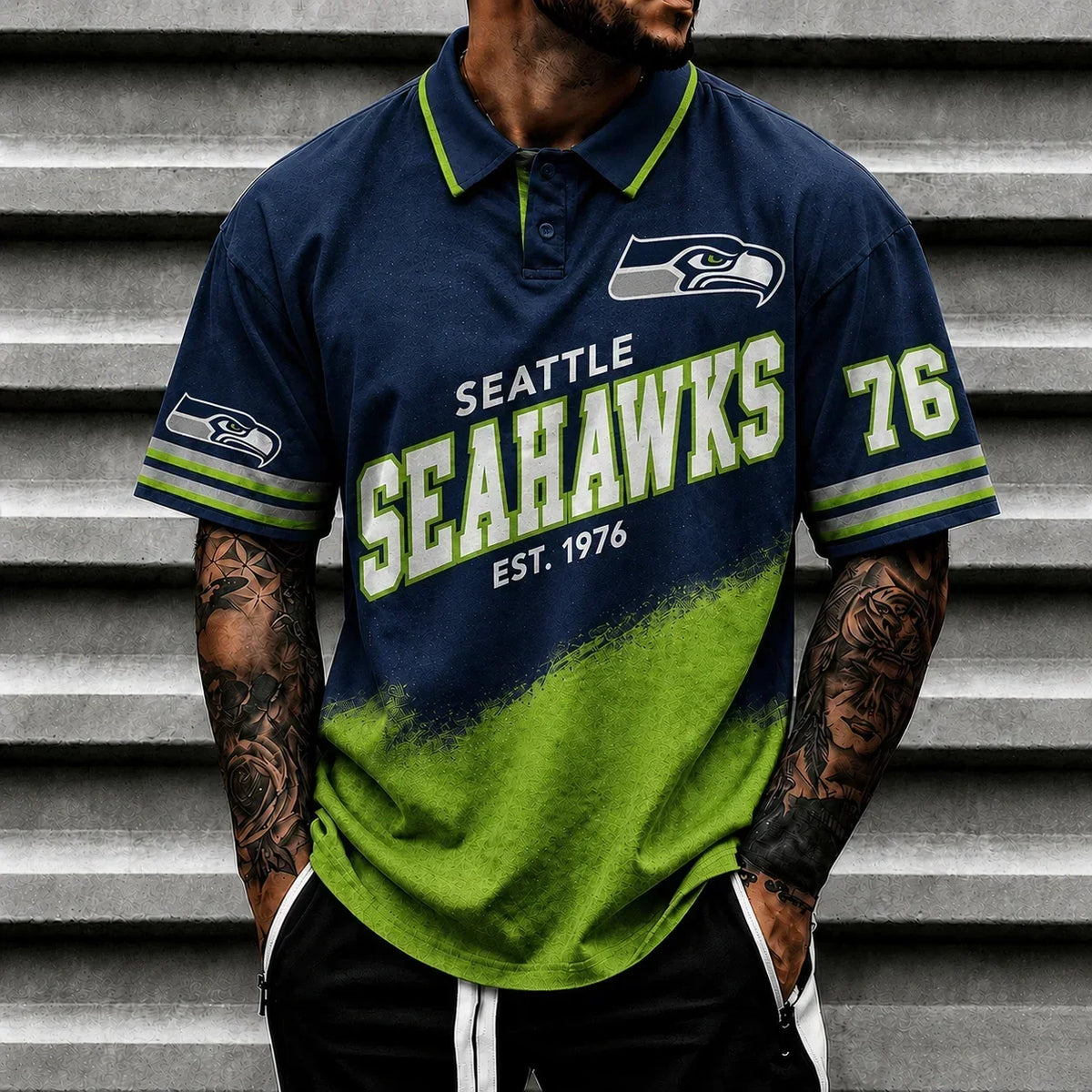[SPECIAL OFFER] NEW CUSTOMIZED NFL06 SSH SEATTLE SEAHAWKS POLO SHIRT