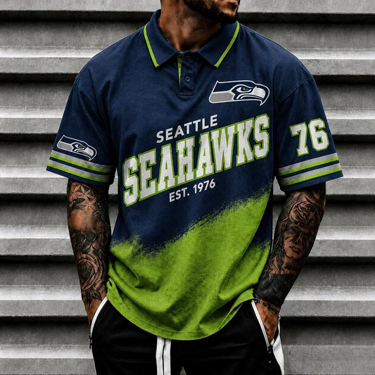 [TOUCHDOWN DEAL] NEW CUSTOMIZED NFL06 SSH SEATTLE SEAHAWKS POLO SHIRT