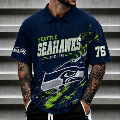 [SPECIAL OFFER] NEW CUSTOMIZED NFL06 SSH SEATTLE SEAHAWKS POLO SHIRT