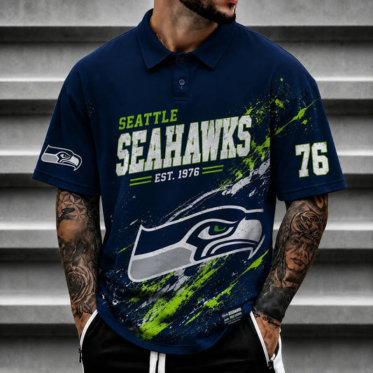 [TOUCHDOWN DEAL] NEW CUSTOMIZED NFL06 SSH SEATTLE SEAHAWKS POLO SHIRT