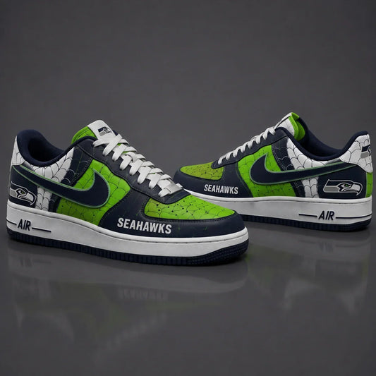 [TOUCHDOWN DEAL] NEW CUSTOMIZED NFL06 SSH SEATTLE SEAHAWKS x SPIDER AF1 SHOES