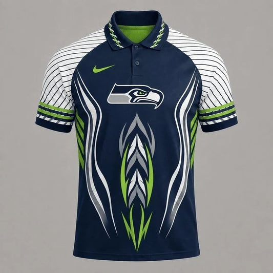 [TOUCHDOWN DEAL] NEW CUSTOMIZED NFL06 SSH SEATTLE SEAHAWKS POLO SHIRT
