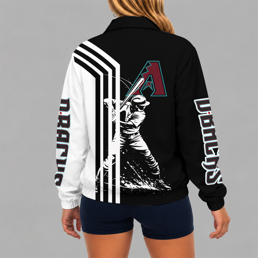 [HOMERUN DEAL] NEW CUSTOMIZED MLB07 ADS ARIZONA DIAMONDBACKS V-NECK ZIPPER SWEATSHIRT JACKET