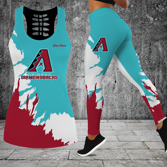 [HOMERUN DEAL] NEW CUSTOMIZED MLB07 ADS ARIZONA DIAMONDBACKS HOLLOW TANK TOP & LEGGINGS SET