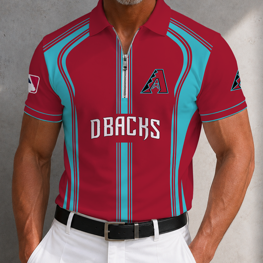 [HOMERUN DEAL] NEW CUSTOMIZED MLB07 ADS ARIZONA DIAMONDBACKS ZIP POLO SHIRT