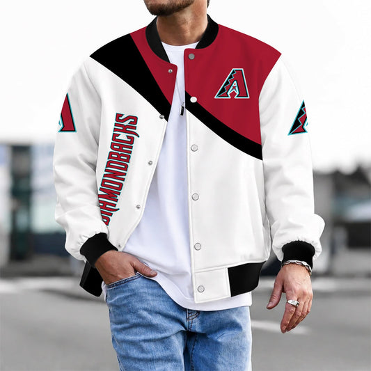 [HOMERUN DEAL] NEW CUSTOMIZEDMLB07 ADS ARIZONA DIAMONDBACKS SATIN VARSITY & BASEBALL JACKET