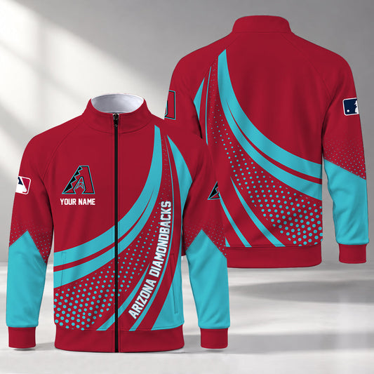 [HOMERUN DEAL] NEW CUSTOMIZED MLB07 ADS ARIZONA DIAMONDBACKS STAND COLLAR JACKET