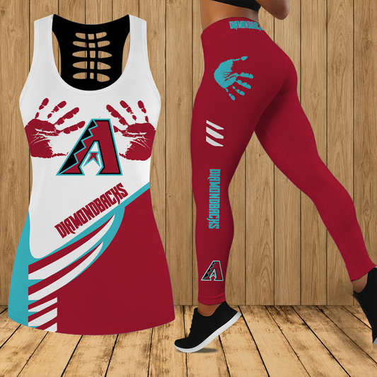 [HOMERUN DEAL] NEW CUSTOMIZED MLB07 ADS ARIZONA DIAMONDBACKS HOLLOW TANK TOP & LEGGINGS SET
