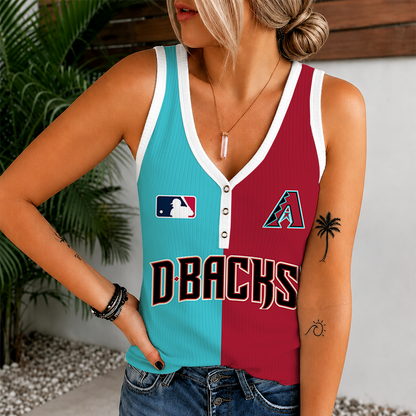 [HOMERUN DEAL] NEW CUSTOMIZED MLB07 ADS ARIZONA DIAMONDBACKS WOMEN'S V-NECK TANK TOP