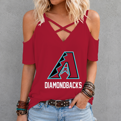 [HOMERUN DEAL] NEW CUSTOMIZED MLB07 ADS ARIZONA DIAMONDBACKS CRISS CROSS V-NECK TOP