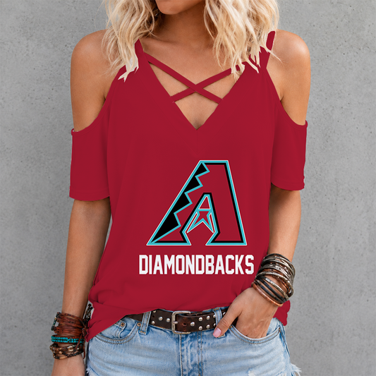 [HOMERUN DEAL] NEW CUSTOMIZED MLB07 ADS ARIZONA DIAMONDBACKS CRISS CROSS V-NECK TOP