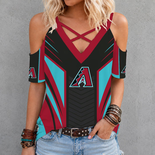 [HOMERUN DEAL] NEW CUSTOMIZED MLB07 ADS ARIZONA DIAMONDBACKS CRISS CROSS V-NECK TOP