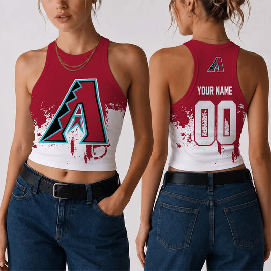 [HOMERUN DEAL] NEW CUSTOMIZED MLB07 ADS THE DIAMONDBACKS WOMEN'S CROP TOP
