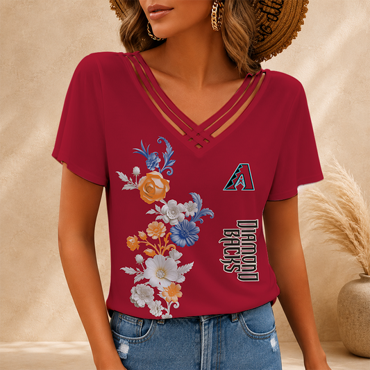 [HOMERUN DEAL] NEW CUSTOMIZED MLB07 ADS ARIZONA DIAMONDBACKS V-NECK SHIRT
