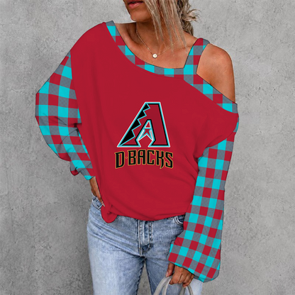 [HOMERUN DEAL] NEW CUSTOMIZED MLB07 ADS ARIZONA DIAMONDBACKS WOMEN'S OFF-SHOULDER LONG SLEEVE SHIRT