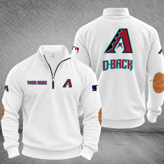 [HOMERUN DEAL] NEW CUSTOMIZED MLB07 ADS ARIZONA DIAMONDBACKS MULTICOLOR STRIPED QUATER ZIP SWEATSHIRT