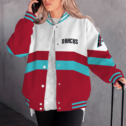 [HOMERUN DEAL] NEW CUSTOMIZEDMLB07 ADS ARIZONA DIAMONDBACKS SATIN VARSITY & BASEBALL JACKET