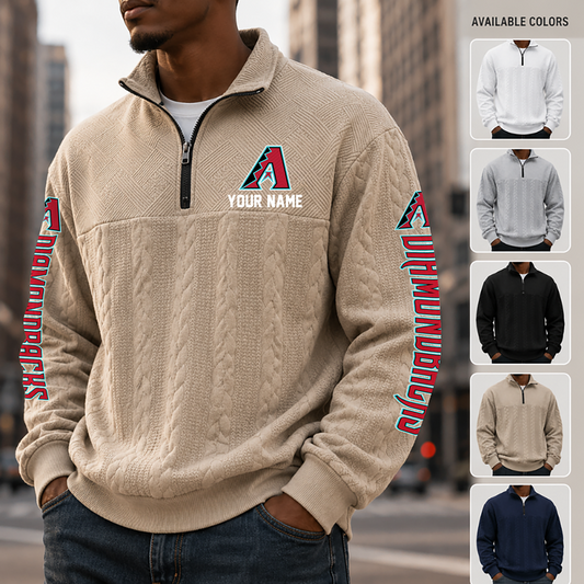 [HOMERUN DEAL] NEW CUSTOMIZED MLB07 ADS ARIZONA DIAMONDBACKS MULTICOLOR QUARTER-ZIP SWEATSHIRT