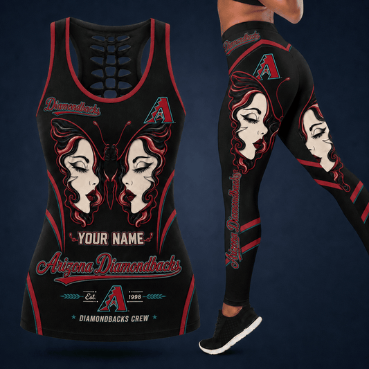 [HOMERUN DEAL] NEW CUSTOMIZED MLB07 ADS ARIZONA DIAMONDBACKS HOLLOW TANK TOP & LEGGINGS SET
