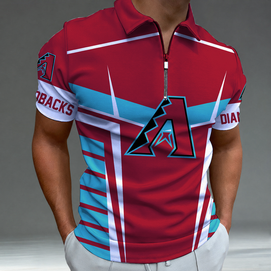 [HOMERUN DEAL] NEW CUSTOMIZED MLB07 ADS ARIZONA DIAMONDBACKS ZIP POLO SHIRT