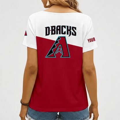 [HOMERUN DEAL] NEW CUSTOMIZED MLB07 ADS ARIZONA DIAMONDBACKS V-NECK FEMALE SHIRT
