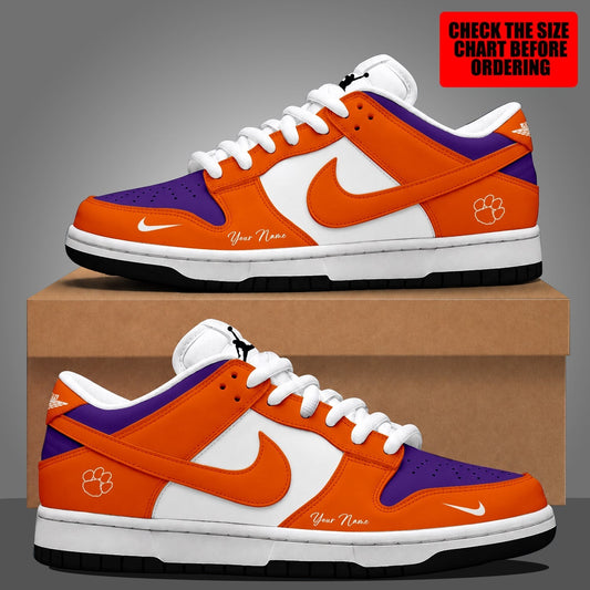 [TOUCHDOWN DEAL]NEW CUSTOMIZED NCAA FBS07 CST CLEMSON TIGERS DUNK LOW SHOES