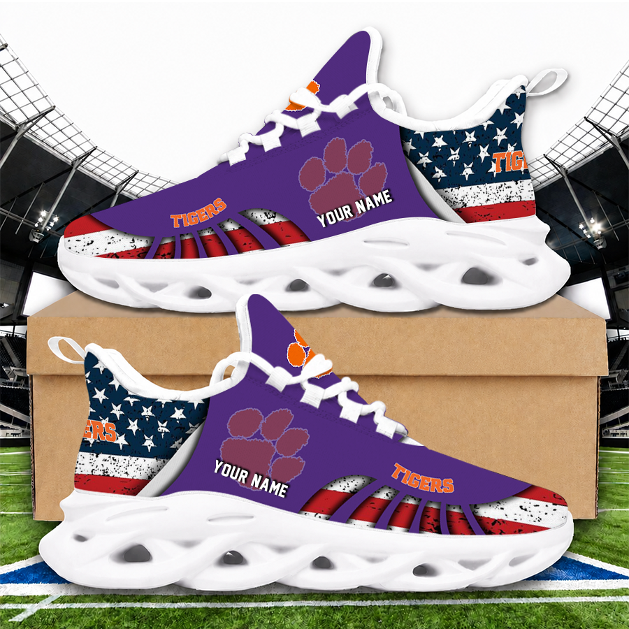 [TOUCHDOWN DEAL]NEW CUSTOMIZED NCAA FBS07 CST CLEMSON TIGERS CLUNKY SNEAKERS