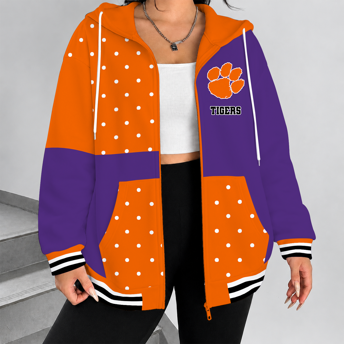 [TOUCHDOWN DEAL] NEW CUSTOMIZED NCAA FBS07 CST CLEMSON TIGERS ZIP HOODIE