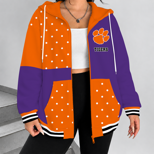 [TOUCHDOWN DEAL] NEW CUSTOMIZED NCAA FBS07 CST CLEMSON TIGERS ZIP HOODIE