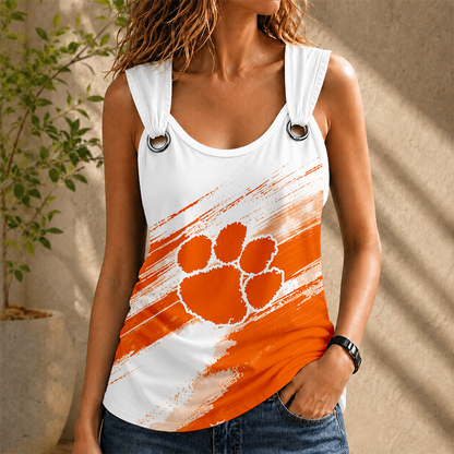 [FAN FAVORITE] NEW CUSTOMIZED NCAA FBS07 CST CLEMSON TIGERS O-RING SHOULDER TANK TOP