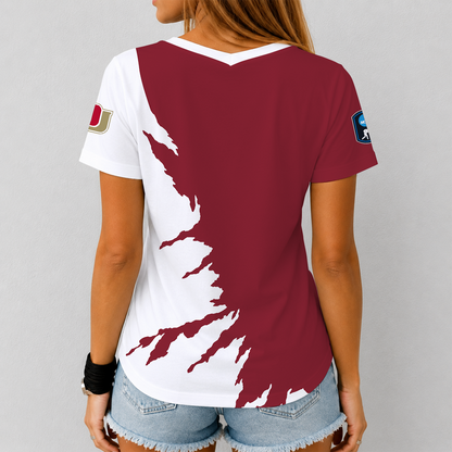 [PUCK DROP DEAL] NEW CUSTOMIZED NCAA MFF07 DEP DENVER PIONEERS V-NECK FEMALE SHIRT