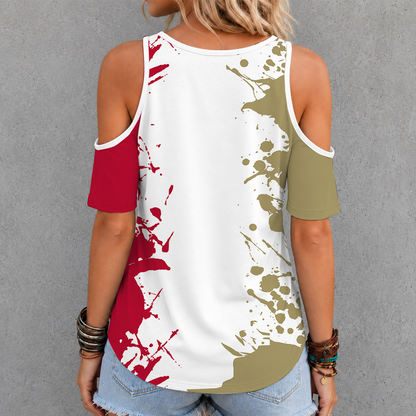 [PUCK DROP DEAL] NEW CUSTOMIZED NCAA MFF07 DEP DENVER PIONEERS CRISS CROSS V-NECK TOP