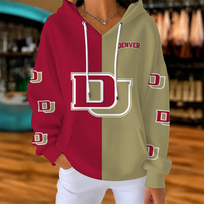 [PUCK DROP DEAL] NEW CUSTOMIZED NCAA MFF07 DEP DENVER PIONEERS RIBBED HOODIE & SWEATSHIRT