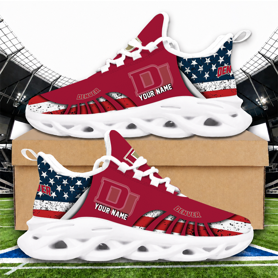 [PUCK DROP DEAL] NEW CUSTOMIZED NCAA MFF07 DEP DENVER PIONEERS UNISEX CLUNKY SNEAKERS