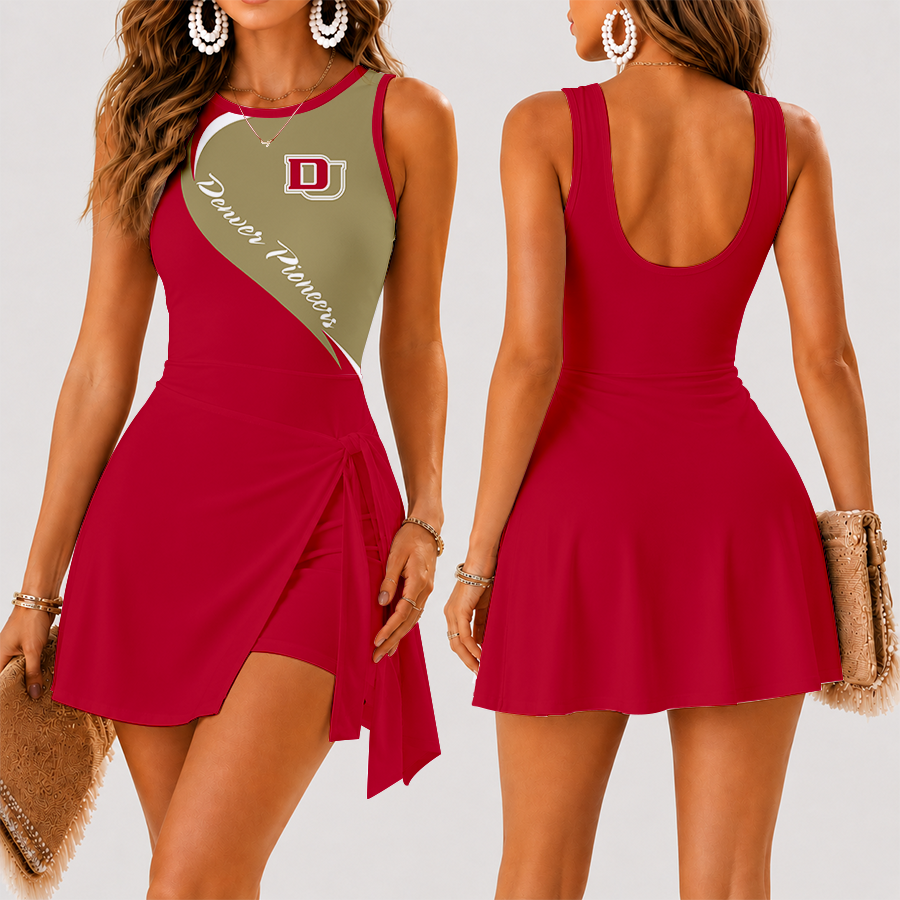 [PUCK DROP DEAL] NEW CUSTOMIZED NCAA MFF07 DEP DENVER PIONEERS WOMEN'S SUMMER SKORT DRESS