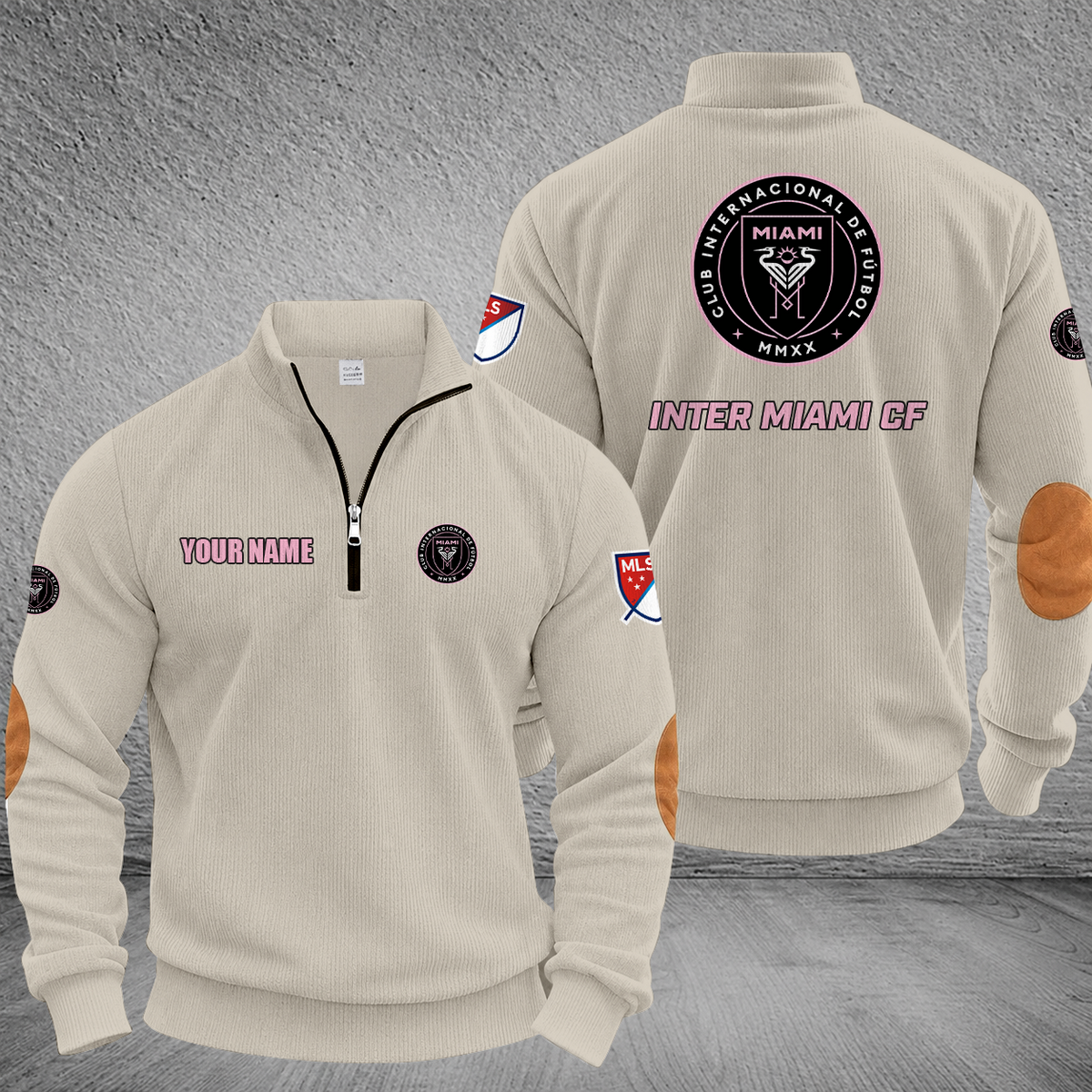 [GOAL DEAL] NEW CUSTOMIZED MLS07 IMC INTER MIAMI CF MULTICOLOR STRIPED QUATER ZIP SWEATSHIRT