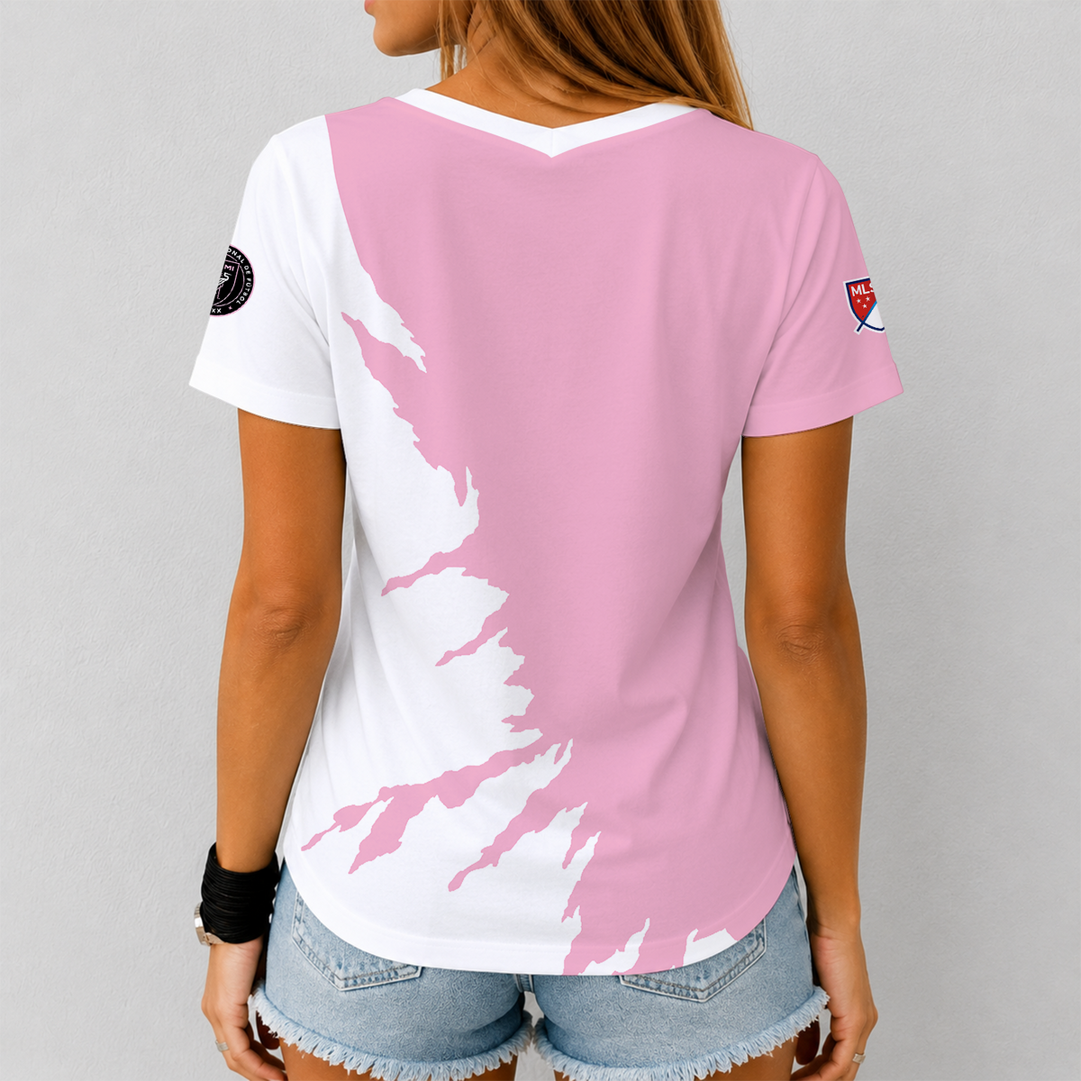[GOAL DEAL] NEW CUSTOMIZED MLS07 IMC INTER MIAMI CF V-NECK FEMALE SHIRT