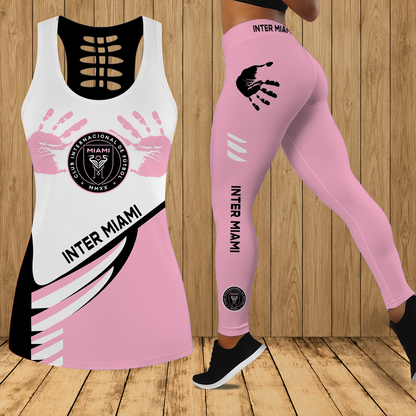 [GOAL DEAL] NEW CUSTOMIZED MLS07 IMC INTER MIAMI CF HOLLOW TANK TOP & LEGGINGS SET