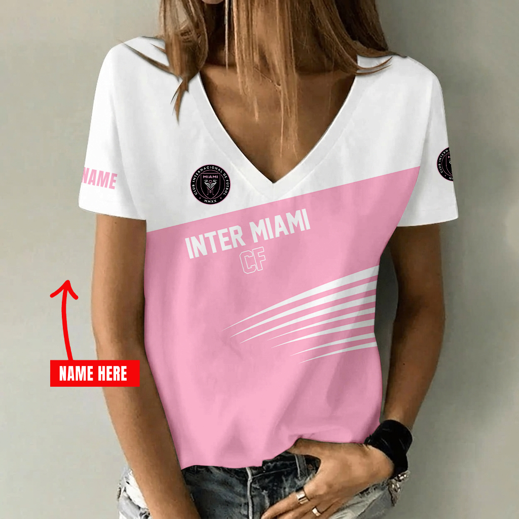 [GOAL DEAL] NEW CUSTOMIZED MLS07 IMC INTER MIAMI CF V-NECK FEMALE SHIRT