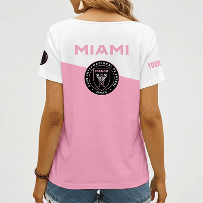 [GOAL DEAL] NEW CUSTOMIZED MLS07 IMC INTER MIAMI CF V-NECK FEMALE SHIRT