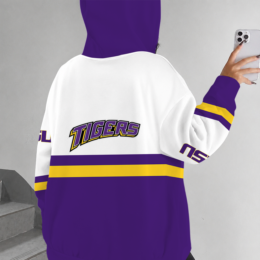 [FAN FAVORITE] NEW CUSTOMIZED NCAA CWS07 LST LSU TIGERS ZIP HOODIE