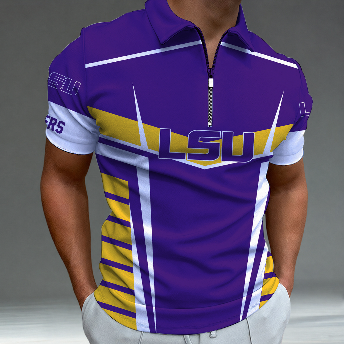 [FAN FAVORITE] NEW CUSTOMIZED NCAA CWS07 LST LSU TIGERS POLO SHIRT