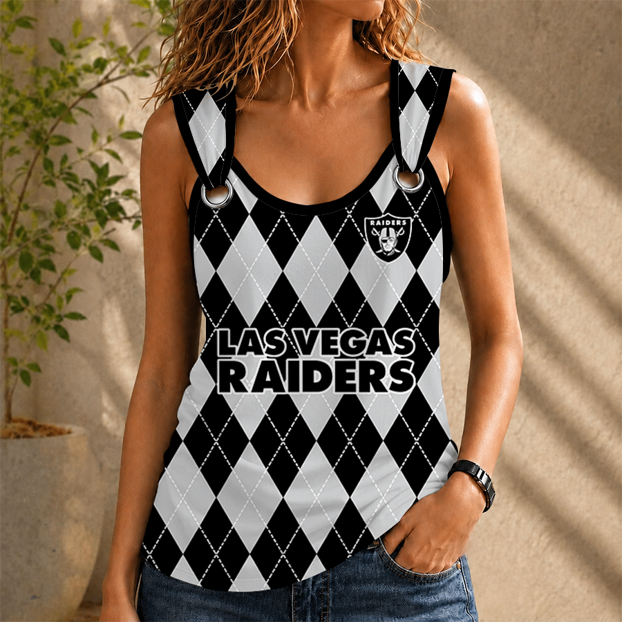 [TOUCHDOWN DEAL] NEW CUSTOMIZED NFL07 LVR LAS VEGAS RAIDERS O-RING SHOULDER TANK TOP
