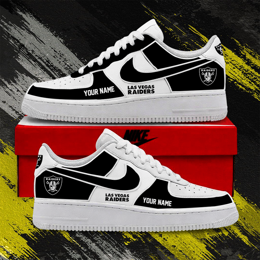 [TOUCHDOWN DEAL] NEW CUSTOMIZED NFL07 LVR LAS VEGAS RAIDERS AF1 SHOES
