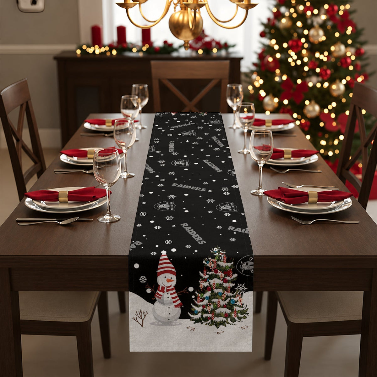[TOUCHDOWN DEAL] NEW CUSTOMIZED NFL07 LVR LAS VEGAS RAIDERS TABLE RUNNER